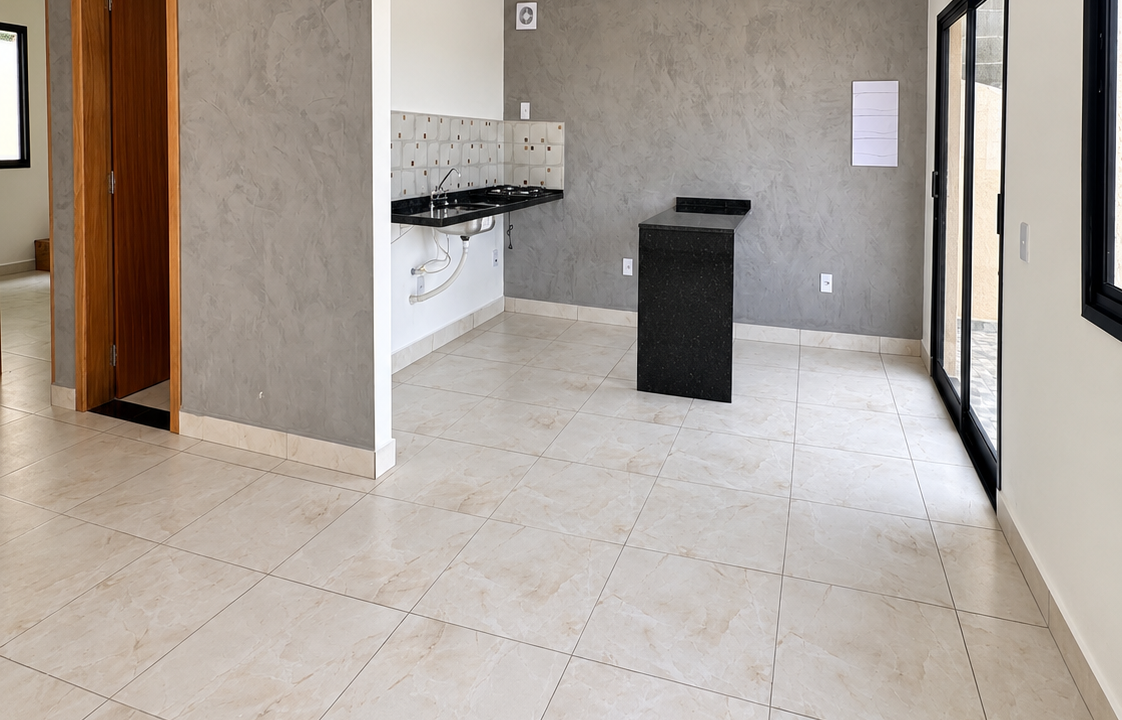 Apartamento Moderno Vazio com Cozinha Integrada